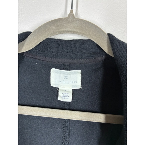 Nordstrom Caslon NWT Black Knit Blazer Jacket Medium Lightweight Quiet Luxury - Picture 4 of 11